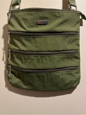 Baggallini Olive Multi-Zip Crossbody Sling